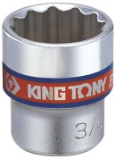 Головка торцевая стандартная двенадцатигранная 3/8", 7/16", дюймовая KING TONY 333014S