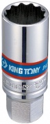 Головка свечная двенадцатигранная 3/8", 18 мм, пружинный фиксатор KING TONY 36A018