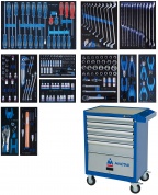 Набор инструментов "EFFORT" в синей тележке, 235 предметов KING TONY 934-235AMB